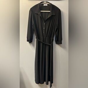 Kaileigh Black Long Sleeve Dress with Belt Size XL